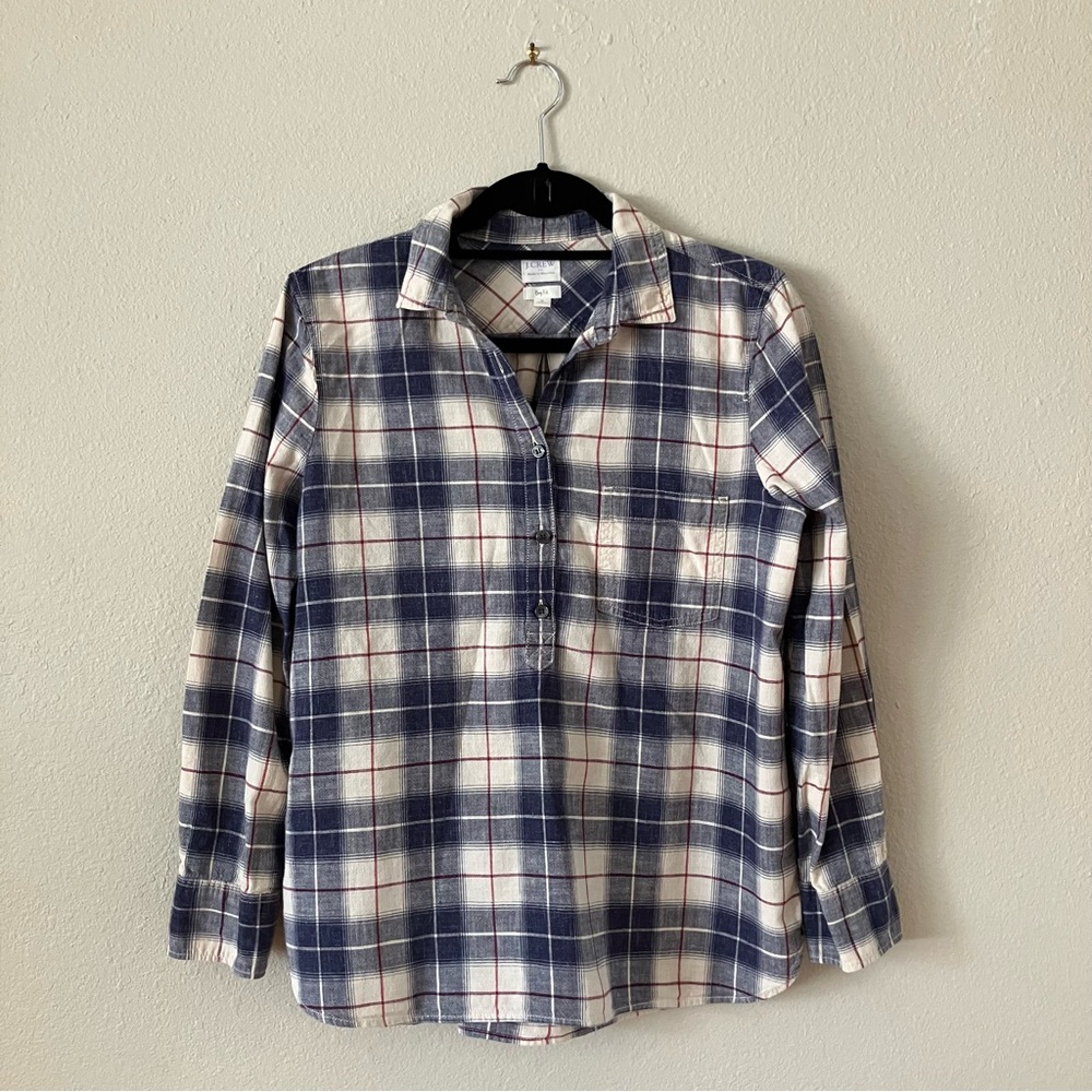 J.Crew Boy Fit Plaid Fall Cotton Shirt Size MP